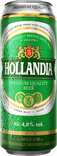Светлое пиво Hollandia, в банке