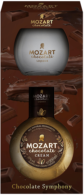 Изображение товара Ликер Mozart Chocolate Cream glass gift pack Изображение товара Ликер Mozart Chocolate Cream glass gift pack