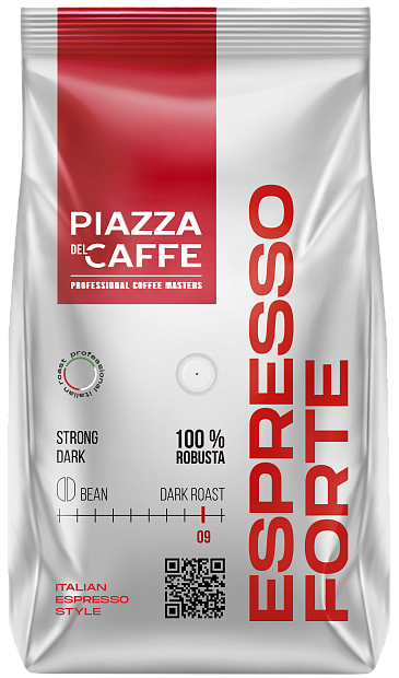 Изображение товара Кофе в зернах Piazza del Caffe Espresso Forte 900г, насыщенный аромат и вкус