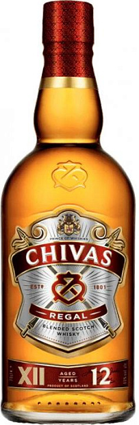 Изображение товара Виски Chivas Regal 12 лет, 0.75 л, мягкий вкус, шотландский бренд