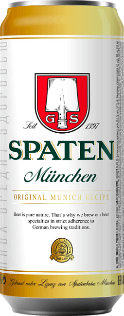 Изображение товара Пиво Spaten Munchen 0.45 л 5.2% Фильтрованное