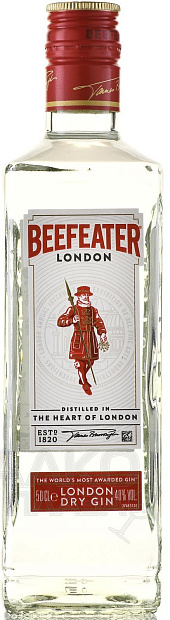 Изображение товара Beefeater Джин, 0.5 л, 40% — чистый вкус можжевельника и цитрусов