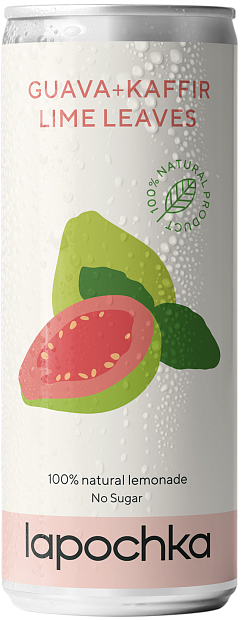 Изображение товара Лимонад Lapochka гуава каффир лайм натуральный без сахара 119.99 рублей
