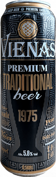 Светлое пиво Vienas Premium traditional 0.568 л