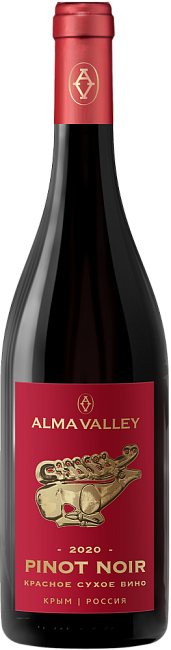 Изображение товара Красное сухое вино Alma Valley Pinot Noir с богатым вкусом и ароматом