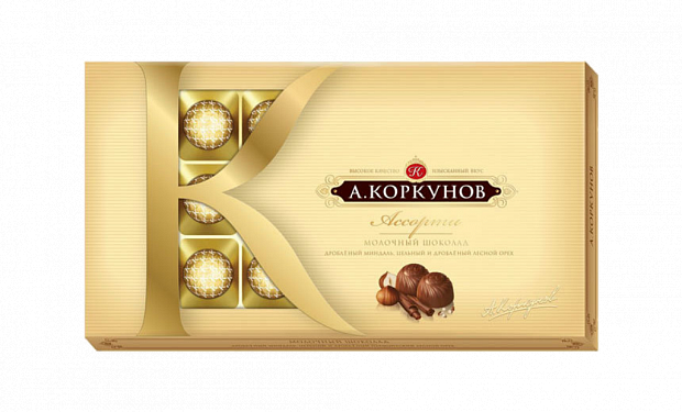 Шоколадные конфеты Коркунов Ассорти молочный шоколад 190гр