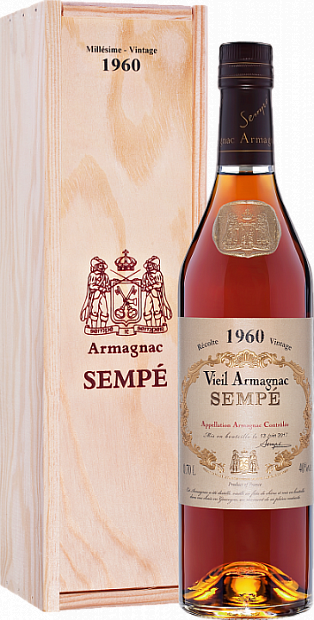 Арманьяк Vieil Armagnac Sempe 1960 г. в подарочной упаковке 0.5 л