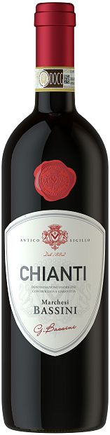Изображение товара Chianti Marchesi Bassini — тосканское красное вино 0.75 л