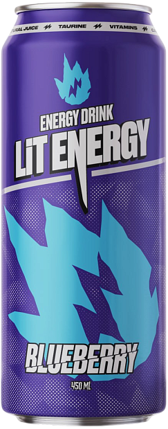 Изображение товара Энергетический напиток Lit Energy Blueberry с натуральным вкусом черники 0.45 л