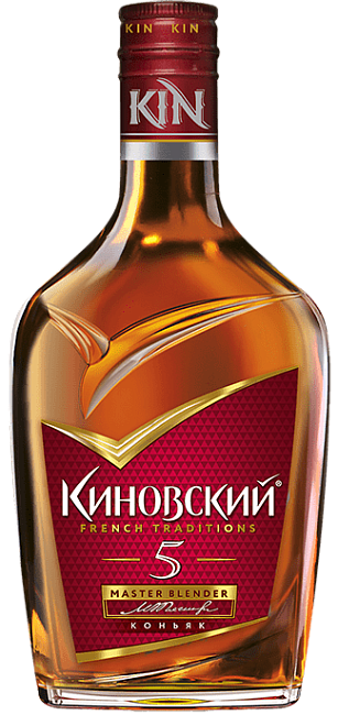 Изображение товара Коньяк Киновский 5 летней выдержки 0.25 л, ароматный и насыщенный Изображение товара Коньяк Киновский 5 летней выдержки 0.25 л, ароматный и насыщенный