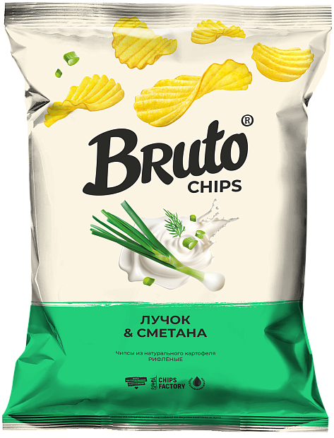 Изображение товара Чипсы Bruto NPC Лучок и сметана с насыщенным вкусом