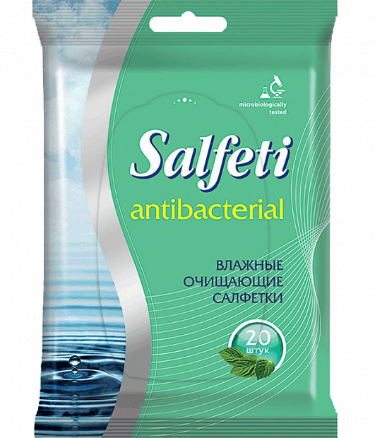 Салфетки влажные антибактериальные Salfeti №20