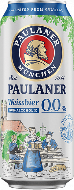 Безалкогольное пиво Paulaner Hefe-Weissbier Alkoholfre 0.5 л