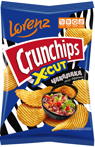 Crunchips X-Cut со вкусом африканской Чакалаки
