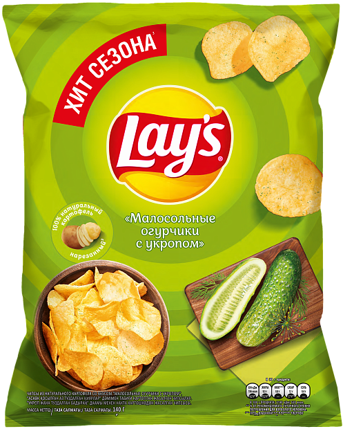Изображение товара Чипсы Lay's с малосольным огурцом и укропом