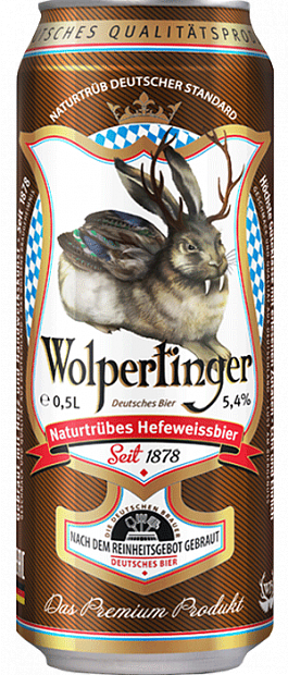 Светлое пиво Wolpertinger Naturtrubes Hefeweissbier 0.5 л пшеничное нефильтрованное