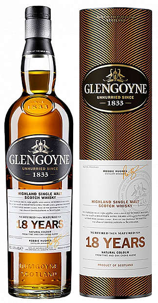 Виски Glengoyne 18 летней выдержки, в тубе 0.7 л