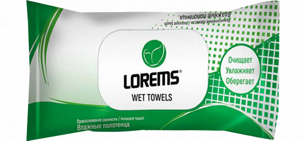 Влажные полотенца для ухода за кожей Lorems Прикосновение Свежести