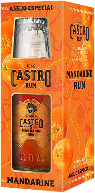 Изображение товара Ром Castro Mandarinе 0.5 л 35% элитный фруктовый напиток для коктейлей