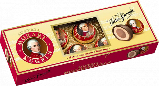 Шоколадные конфеты «Mozartkugeln» с начинкой из марципана и пралине