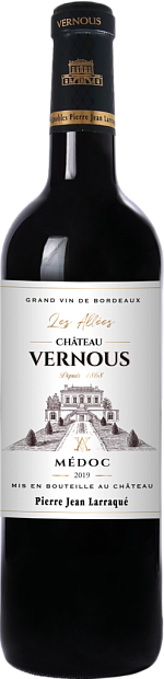 Изображение товара Вино Les Allees Du Chateau Vernous из Франции 0.75 л классическое сухое бордоское