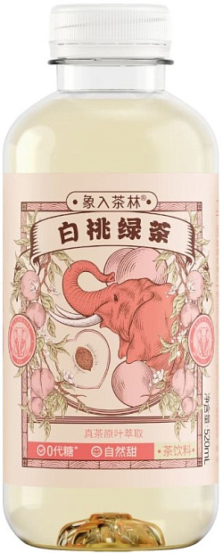 Холодный чай ELEPHANT IN THE TEA FOREST зеленый белый персик 0.52 л