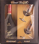 Коньяк Comte Joseph, VSOP, в подарочной упаковке + 2 бокала