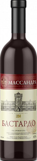 Вино Бастардо Красное Сухое Массандра 0.75 л