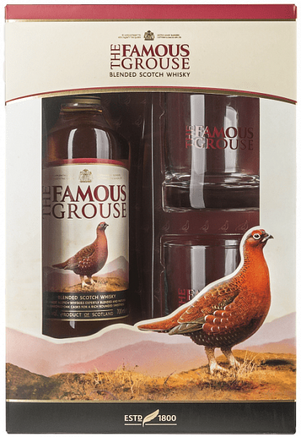 Виски The Famous Grouse, с 2 подарочными бокалами 0.7 л