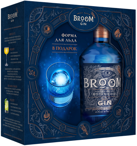 Изображение товара Джин Broom 0.5 л с формой для льда крепостью 41.7%