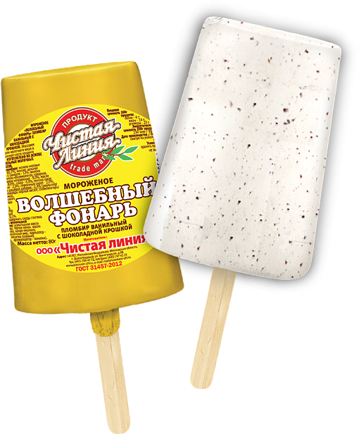 Изображение товара Мороженое Чистая Линия волшебный фонарь пломбир с шоколадной крошкой 150 г