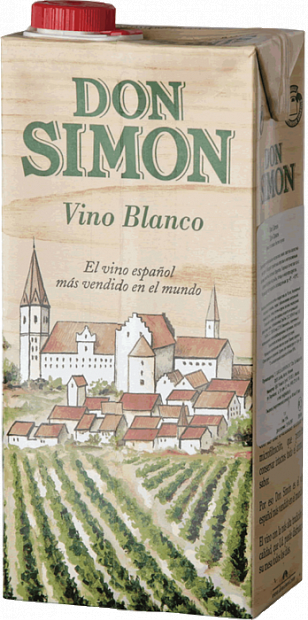 Вино Don Simon белое сухое 1 л сортовое ординарное