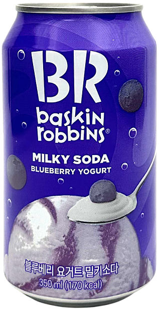 Изображение товара Газированный молочный напиток Baskin Robbins Milky Soda Blueberry Yogurt 330 мл