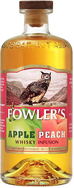 Изображение товара Виски Fowler's Apple-Peach 0.7л с натуральными фруктами и мягким послевкусием