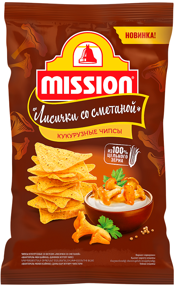 Изображение товара Чипсы кукурузные Mission со вкусом лисички со сметаной Изображение товара Чипсы кукурузные Mission со вкусом лисички со сметаной