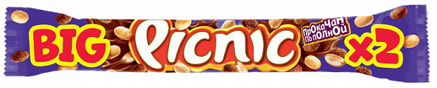 Шоколадный батончик Picnic Big с арахисом и изюмом