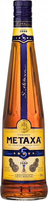 Изображение товара Бренди Metaxa 5 звезд Греция 0.7 л 38% выдержка 5 лет Изображение товара Бренди Metaxa 5 звезд Греция 0.7 л 38% выдержка 5 лет