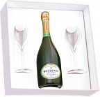 Шампанское Besserat de Bellefon, Cuvee des Moines Brut, в подарочной упаковке с 2 бокалами
