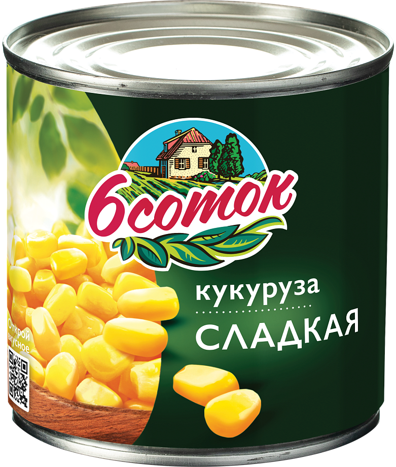 Изображение товара Консервированная сладкая кукуруза 6 соток, натуральный вкус, 425 мл Изображение товара Консервированная сладкая кукуруза 6 соток, натуральный вкус, 425 мл