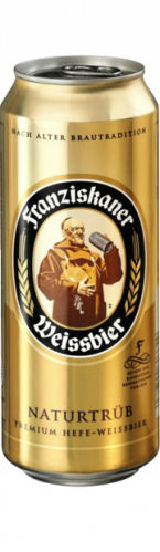 Светлое пиво Franziskaner Hefe-Weisse, в банке