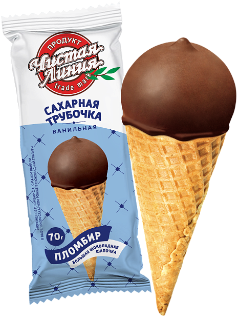 Мороженое Чистая Линия сахарная трубочка ваниль
