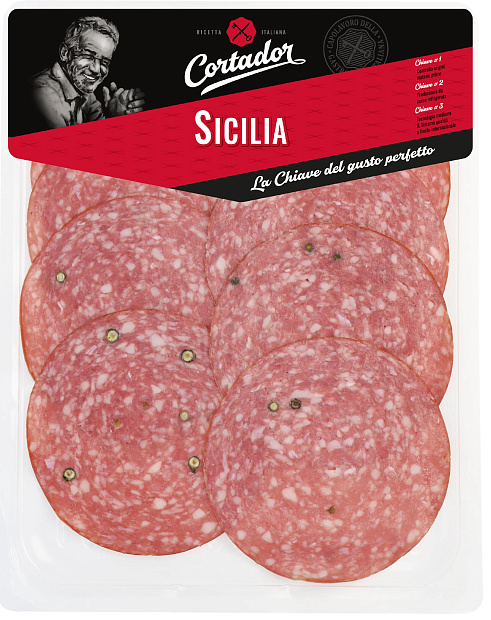 Изображение товара Кортадор Sicilia сырокопчёная колбаса из свинины 70г