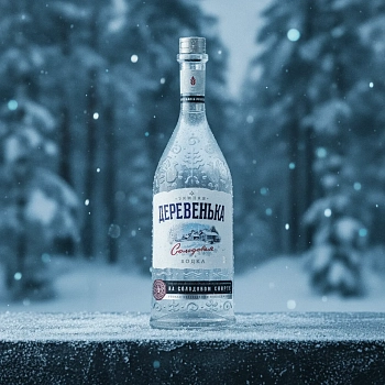 Водка Зимняя деревенька на солодовом спирте Альфа 0.5 л