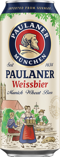 Изображение товара Пиво Paulaner Hefe Weißbier Naturtrüb 0.5 л нефильтрованное Изображение товара Пиво Paulaner Hefe Weißbier Naturtrüb 0.5 л нефильтрованное