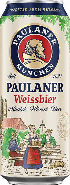 Светлое пиво Paulaner Hefe Weißbier Naturtrüb 0.5 л нефильтрованное