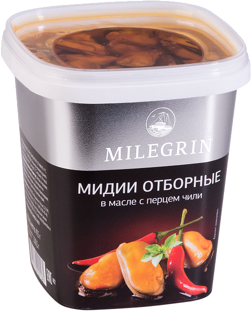 Изображение товара Мидии отборные в масле с перцем чили Милигрин 415 г - вкус и качество морепродуктов Изображение товара Мидии отборные в масле с перцем чили Милигрин 415 г - вкус и качество морепродуктов