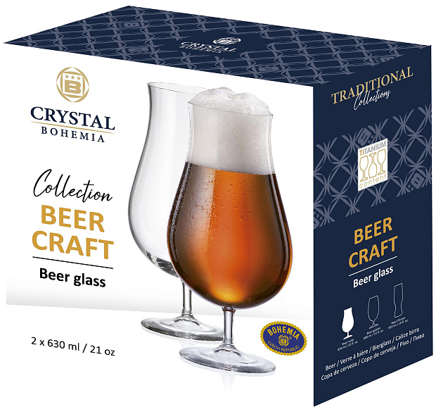 Изображение товара Бокал для пива BEERCRAFT 630 мл набор 2 шт. стекло с добавлением Титана