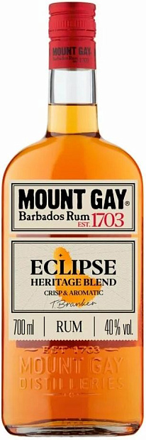 Изображение товара Ром Mount Gay Eclipse янтарного цвета с насыщенным вкусом и ароматом ванили и банана