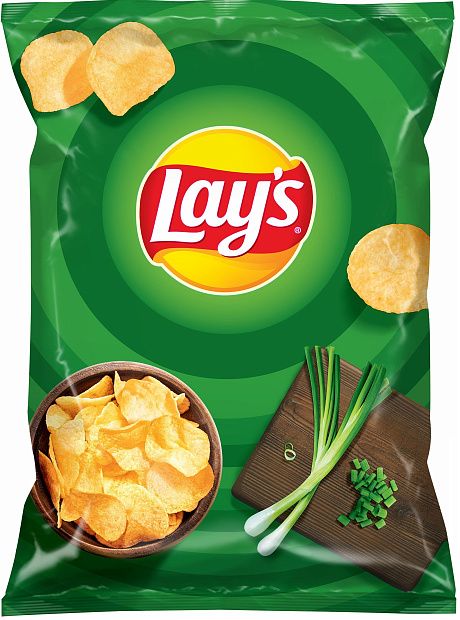 Lay's из натурального картофеля со вкусом молодого зеленого лука