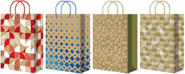 Изображение товара Подарочный крафтовый пакет Xlk 324x445x102 мм с ярким рисунком и декоративной ручкой